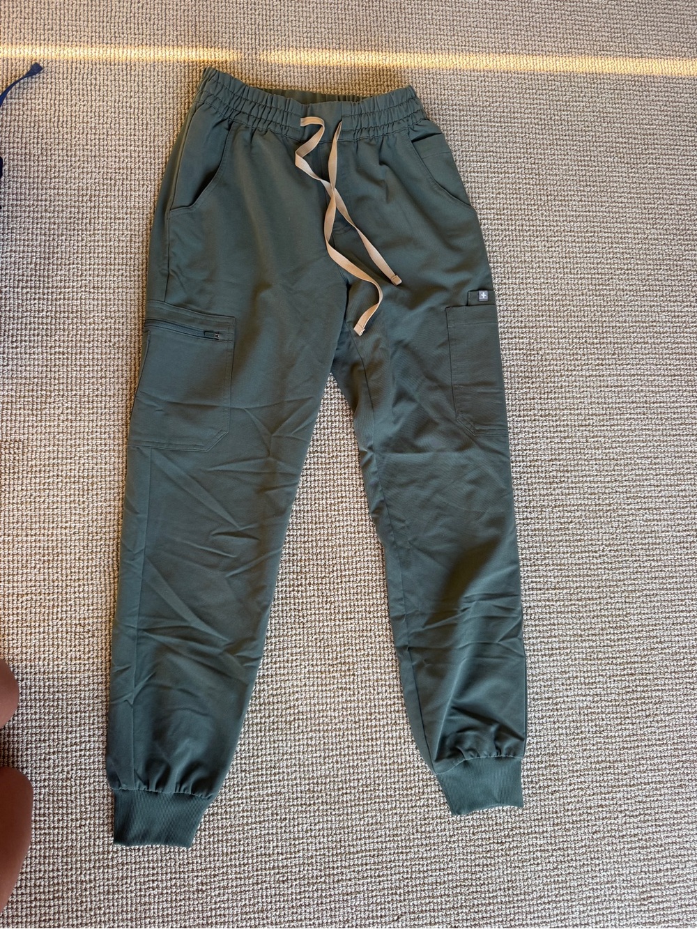 Figs Kids Olive Drawstring Cargo Joggers